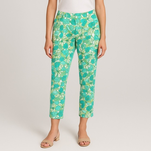 Lilly Pulitzer x Vintage Crab Snail Crustacean Floral Cropped Pants - Picture 1 of 9